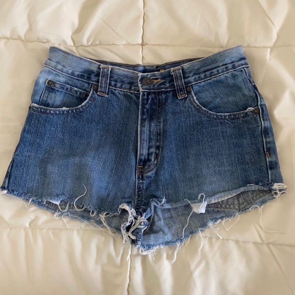 Thrifted denim shorts